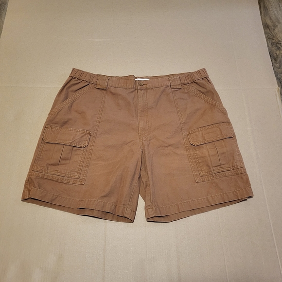 Savane Hiking Shorts Mens 40 Cargo 8" Brown Canvas Outdoor Camping Fishing - Picture 2 of 9